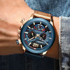 LIGE - Waterproof Chronograph with Leather Strap