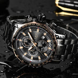 LIGE - Classy Big Dial Waterproof Watch