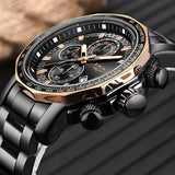 LIGE - Classy Big Dial Waterproof Watch