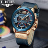 LIGE - Waterproof Chronograph with Leather Strap