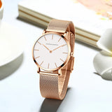 Stainless Steel Mesh Rose Gold Watch